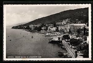 Bild des Verkufers fr Ansichtskarte Abbazia, Bagno Savoia e Lungomare Sud zum Verkauf von Bartko-Reher