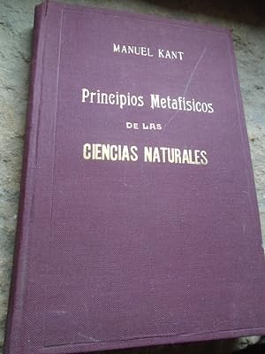 Seller image for Principios Metafsicos de las Ciencias Naturales for sale by Carmichael Alonso Libros