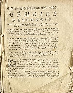 [Caption title:] Mémoire responsif, pour Jean Siber, ancien Conseiller au Conseil Supérieur du pe...