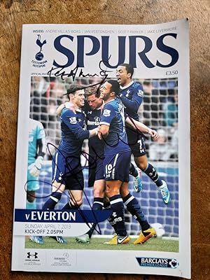 Spurs v Everton Official Matchday Programme April 7, 2013 with team selection sheet(SIGNED)