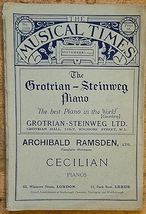 Bild des Verkufers fr The Musical Times September 1, 1931 No.1063 / H V F Somerset "Johann Schobert And His Influence On The Music Of Mozart" / Leonid Sabaneev "Scriabin And The Idea Of A Refigious Art" / Frederic H Wood "William Wolstenholme" / Edwin Evans "The Oxford Festival" / Ernest Fowles "Associated Board Pianoforte Examinations For 1932" / Harvey Grace "Festival Topics" / Music In Public Schools / Music In Wales / Norman And Tom Sargent "Negro-American Music Or The Origin Of Jazz" zum Verkauf von Shore Books