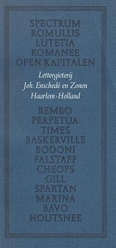 Spectrum, Romulus, Lutetia, Romanee, Open Kapitalen, Bembo, Perpetua, Times, Baskerville, Bodoni,...