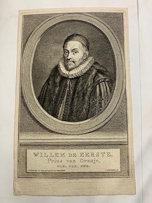 Engraved portrait: Willem de Eerste by J. Houbraken.