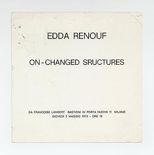 Exhibition card: Edda Renouf: On-Changed Structures (opens 3 May 1973)