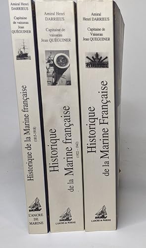 Lot de 3 ouvrages Historique de la Marine française: 1815-1918 / 1922-1942 / 1942-1945