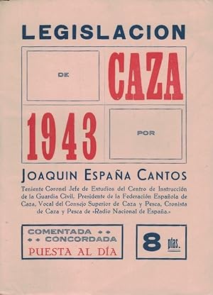 Imagen del vendedor de LEGISLACIN DE CAZA 1943 a la venta por Librera Torren de Rueda