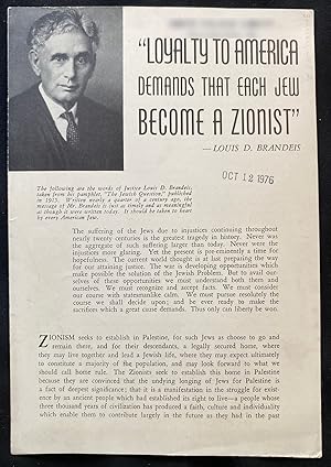 LOYALTY TO AMERICA DEMANDS THAT EACH JEW BECOME A ZIONIST