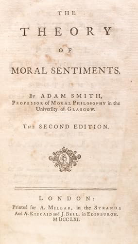 Bild des Verkufers fr Theory of Moral Sentiments zum Verkauf von Bauman Rare Books