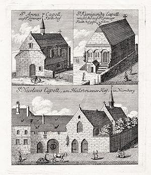 Bild des Verkufers fr "St. Anna Capell auf St. Lorenzer Kirch-hof / St. Kunigunda Capell / St. Nicolaus Capell" - Nrnberg Kapelle St. Anton / St. Kunigund / St. Nikolaus zum Verkauf von Antiquariat Steffen Vlkel GmbH