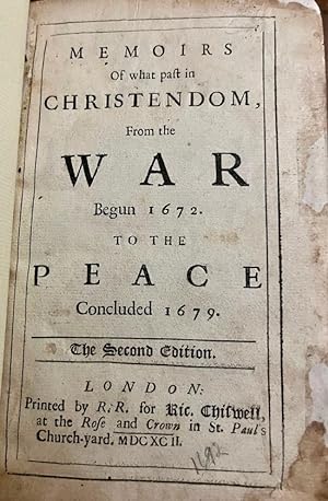 Bild des Verkufers fr Memoirs of What Past in Christendom. From the War Begun 1672 to the Peace Concluded 1679 zum Verkauf von Americana Books, ABAA