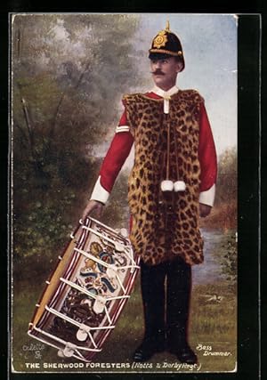 Postcard britischer Soldat, The Sherwood Foresters