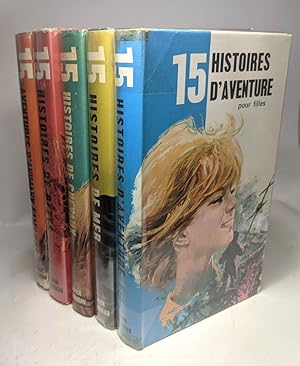 5 livres collection "Série 15": 15 aventures d'animaux familiers + 15 histoires d'aventures + 15 ...