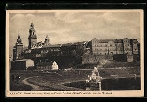 Bild des Verkufers fr Ansichtskarte Krakw, Knigliches Schloss Wawel, Ansicht von der Weichsel zum Verkauf von Bartko-Reher