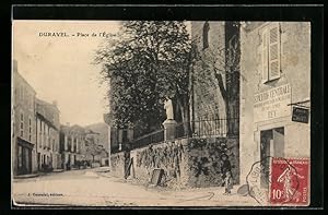 Carte postale Duravel, Place de l`Eglise
