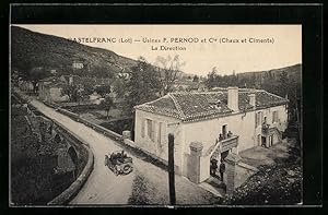 Carte postale Castelfranc, Usines F. Pernod et Cie Chaux et Ciments, La Direction
