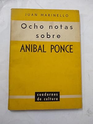 Imagen del vendedor de Ocho Notas sobre Anibal Ponce a la venta por Libros nicos