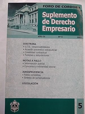 Imagen del vendedor de Suplemento de Derecho Empresario Ao IV N 5 2005 a la venta por Libros nicos