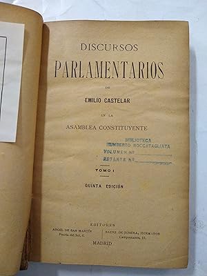 Immagine del venditore per Discursos parlamentarios venduto da Libros nicos