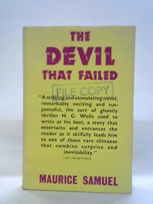 Bild des Verkufers fr The Devil That Failed zum Verkauf von World of Rare Books