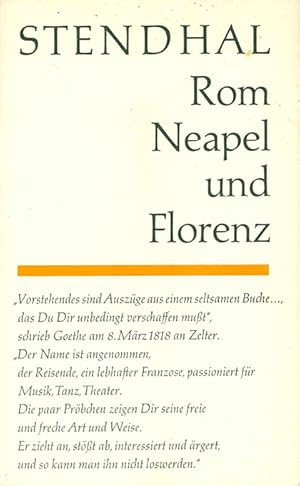 Bild des Verkufers fr Rom, Neapel und Florenz. bertr. von Katharina Scheinfu. (= Gesammelte Werke in Einzelbnden). zum Verkauf von ANTIQUARIAT MATTHIAS LOIDL