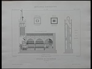 ALGER, MOSQUEE SIDI RAMDANE - 1888 - 2 GRAVURES ARCHITECTURE, ALBERT BALLU