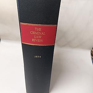 Bild des Verkufers fr The Criminal Law Review 1994 zum Verkauf von Cambridge Rare Books