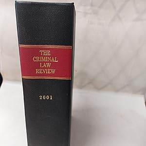Bild des Verkufers fr The Criminal Law Review 2001 zum Verkauf von Cambridge Rare Books