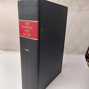 Bild des Verkufers fr The Criminal Law Review 1993 zum Verkauf von Cambridge Rare Books