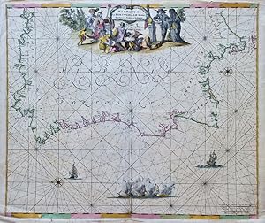 Imagen del vendedor de Hispaniae et Portugalliae Maritimi Tractus  S. Andero, ad Malagam // Pascaert van Spangie, en Portugal. a la venta por Librera Jos Porra Turanzas S.A.