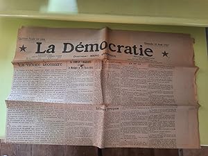 Journal La Démocratie N°1091 - 10 Aout 1913