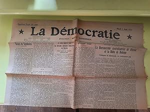 Journal La Démocratie N°1086 - 5 Aout 1913
