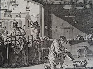 Balancier. 5 Kupferstichtafeln aus der ersten Originalausgabe der Encyclopédie von Diderot und d'...