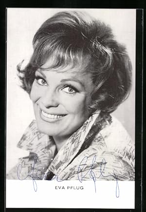 Ansichtskarte Schauspielerin Eva Pflug mit Autograph