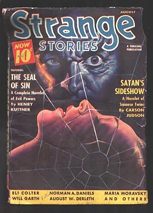 Bild des Verkufers fr Strange Stories 8/1940- Seal of Sin- Satan's Sideshow- -Carson Judson-Hannes Bok-Norman A. Daniels-VG- zum Verkauf von DTA Collectibles