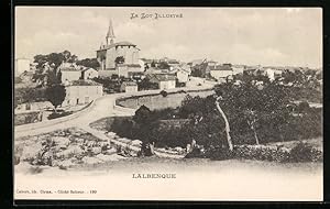 Carte postale Lalbenque, vue partielle avec l'Église