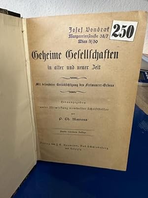 Geheime Gesellschaften in alter und neuer Zeit.