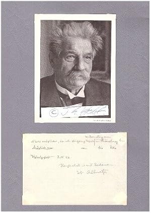 Imagen del vendedor de ALBERT SCHWEITZER (1875-1965) Prof.Dr. theol.med.phil., Arzt, Philosoph, Musiker, Urwalddoktor, Friedensnobelpreis a la venta por Herbst-Auktionen