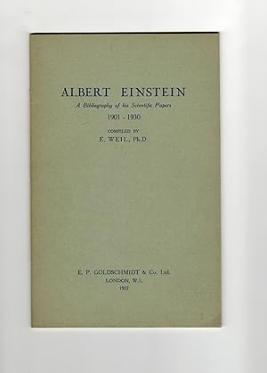 Albert Einstein: A Bibliography of his Scientific Papers 1901-1930