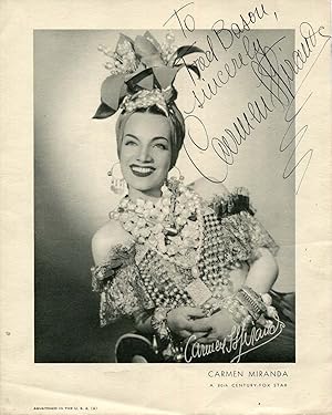 Carmen Miranda Autograph | signed vintage photographs