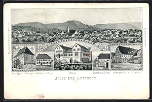 Immagine del venditore per Ansichtskarte Krnbach, Haus Brgermeister Henninger, Gasthaus zur Sonne, Schloss, Gasthaus zum Lamm, Geschft Hauffe venduto da Bartko-Reher