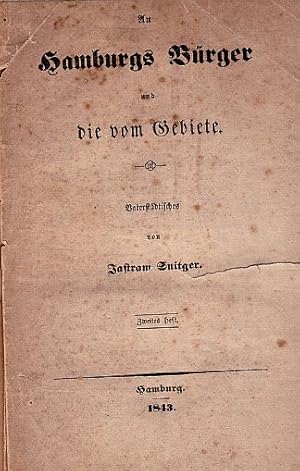 Bild des Verkufers fr Hamburg Brger und die vom Gebiete. Vaterstdtisches. Zweites Heft. zum Verkauf von Antiquariat Heinz Tessin