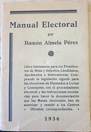 Imagen del vendedor de MANUAL ELECTORAL. a la venta por Libreria Lopez de Araujo