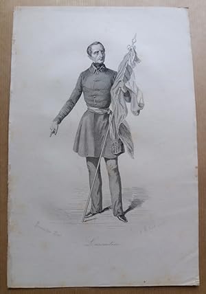 Seller image for GRAVURE Alphonse de LAMARTINE 1849 Lacauchie Rebel for sale by CARIOU1