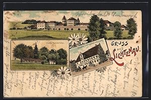 Lithographie Lichtenau, Brauerei, Wirtschaft Hauff, Sommerkeller, Strafanstalt