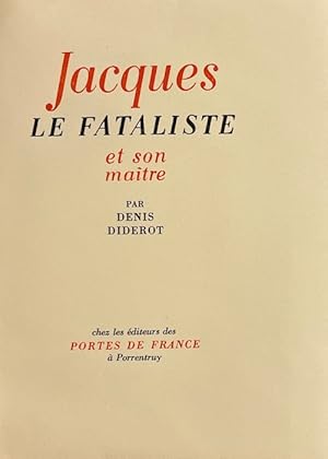 Image du vendeur pour Jacques le fataliste et son matre. mis en vente par Le Cabinet d'Amateur