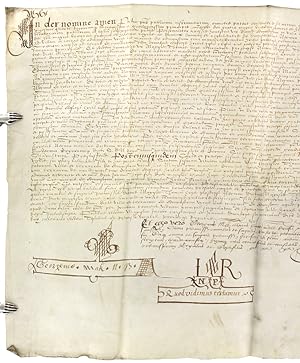 Manuscript mortgage document on vellum