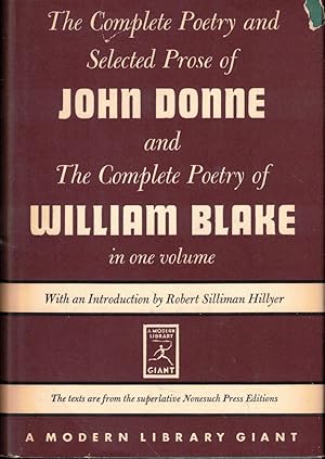 Bild des Verkufers fr The Complete Poetry and Selected Prose of John Donne and the Complete Poetry of William Blake zum Verkauf von Kenneth Mallory Bookseller ABAA