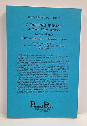 Seller image for A Proper Burial for sale by Tall Stories Book & Print Gallery