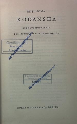 Seller image for Kodansha, die Autobiographie des japanischen Zeitgsknigs. for sale by books4less (Versandantiquariat Petra Gros GmbH & Co. KG)