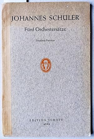 Imagen del vendedor de Fnf Orchesterstze. Studien-Partitur. Edition Schott 4594. a la venta por Versandantiquariat Kerstin Daras